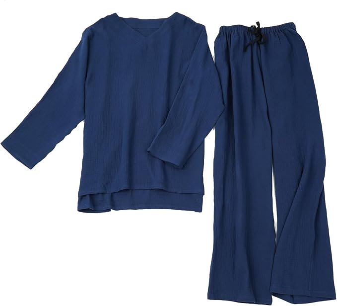 بيجامات للرجال والنساء من قطن الشاش النقي 100%